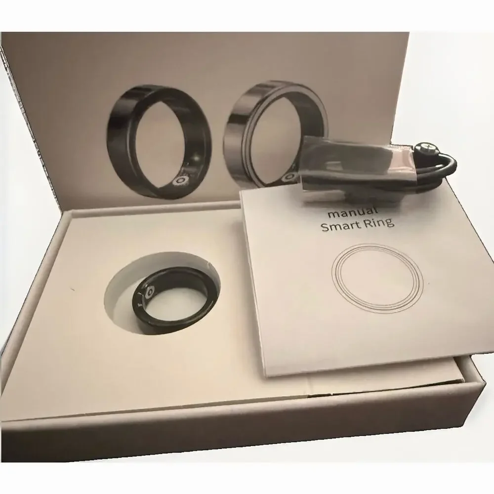 JRing Smart Ring Activity Tracker Heart Rate Monitor- Black Size 12